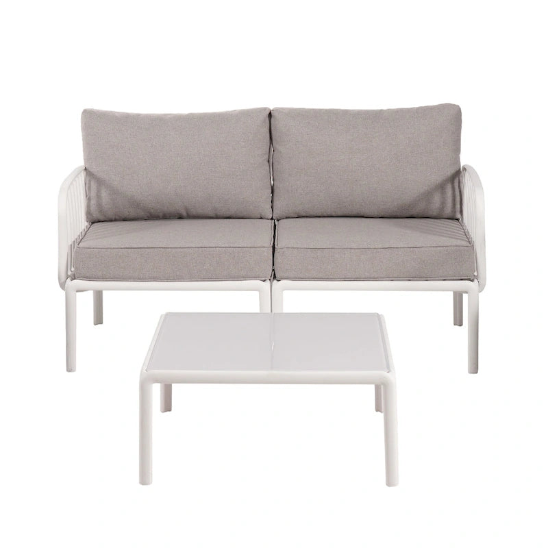 Ensemble de conversation d'extérieur modulaire 5 pièces Roomfitters avec table basse et coussins épais