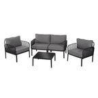 Ensemble de conversation d'extérieur modulaire 5 pièces Roomfitters avec table basse et coussins épais
