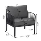 Ensemble de conversation d'extérieur modulaire 5 pièces Roomfitters avec table basse et coussins épais