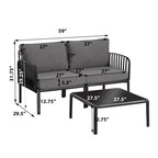 Ensemble de conversation d'extérieur modulaire 5 pièces Roomfitters avec table basse et coussins épais