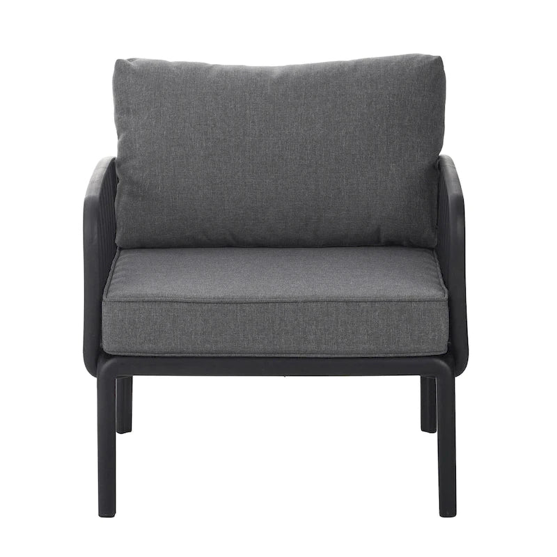 Ensemble de conversation d'extérieur modulaire 5 pièces Roomfitters avec table basse et coussins épais