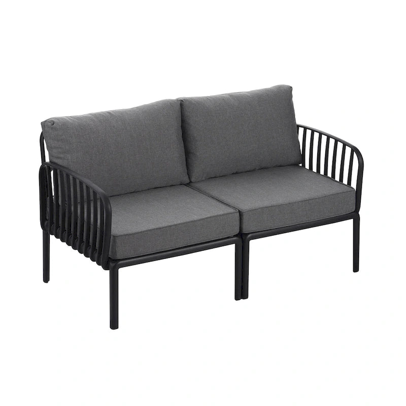 Ensemble de conversation d'extérieur modulaire 5 pièces Roomfitters avec table basse et coussins épais