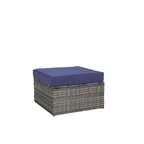 Canapé d'angle modulable 8 pièces avec table en verre