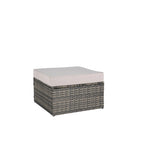 Canapé d'angle modulable 8 pièces avec table en verre