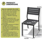 Ensemble de salle à manger d'extérieur 7 pièces avec chaises empilables et table de salle à manger avec trou pour parasol