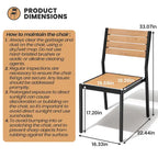 Ensemble de salle à manger d'extérieur 7 pièces avec chaises empilables et table de salle à manger avec trou pour parasol