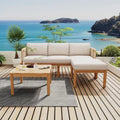 Ensemble de canapés de patio 3 pièces en bois d'acacia et corde pour l'extérieur