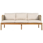 Ensemble de canapés de patio 3 pièces en bois d'acacia et corde pour l'extérieur