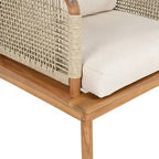 Ensemble de canapés de patio 3 pièces en bois d'acacia et corde pour l'extérieur