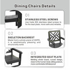 Ensemble de 5 pièces pour table et chaises de salle à manger d'extérieur, ensemble de meubles de jardin en bois, table rectangulaire avec trou pour parasol et 4 chaises