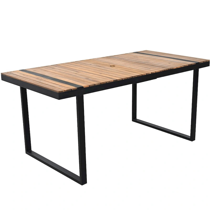 Ensemble de salle à manger d'extérieur 7 pièces avec table et chaises de patio et coussins amovibles