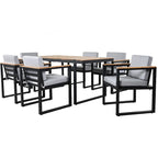 Ensemble de salle à manger d'extérieur 7 pièces avec table et chaises de patio et coussins amovibles