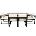 Ensemble de salle à manger d'extérieur 7 pièces avec table et chaises de patio et coussins amovibles