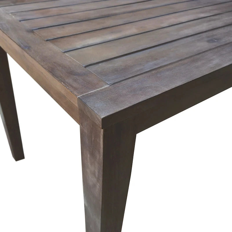 Table et chaises de salle à manger d'extérieur en bois d'acacia, idéales pour la terrasse