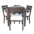Table et chaises de salle à manger d'extérieur en bois d'acacia, idéales pour la terrasse