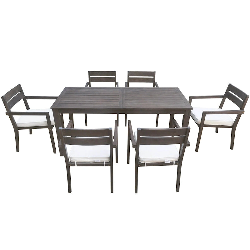 Ensemble de salle à manger d'extérieur en bois d'acacia, parfait pour le patio, le balcon ou le jardin.