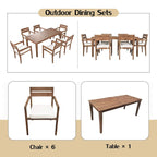 Ensemble de salle à manger d'extérieur en bois d'acacia, parfait pour le patio, le balcon ou le jardin.