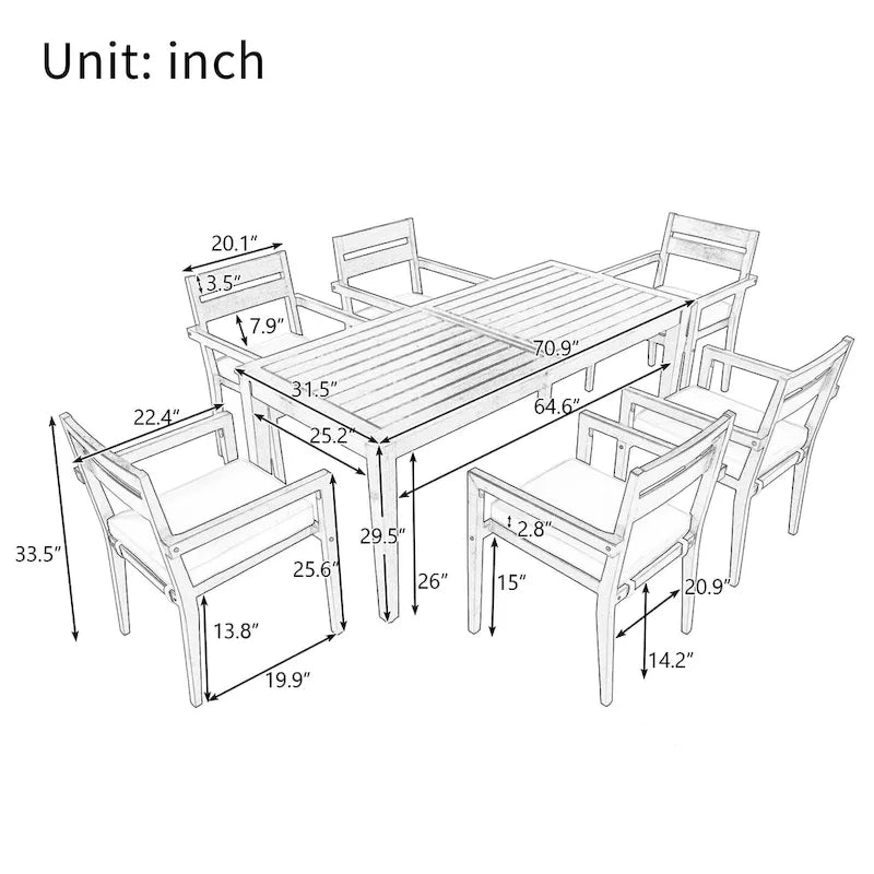 Ensemble de salle à manger d'extérieur en bois d'acacia, parfait pour le patio, le balcon ou le jardin.