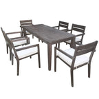 Ensemble de salle à manger d'extérieur en bois d'acacia, parfait pour le patio, le balcon ou le jardin.