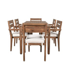 Ensemble de salle à manger d'extérieur en bois d'acacia, parfait pour le patio, le balcon ou le jardin.