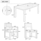 Ensemble de salle à manger d'extérieur 7 pièces en bois d'acacia avec trou pour parasol, 2 fauteuils et 4 chaises sans accoudoirs