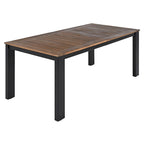 Ensemble de salle à manger d'extérieur 7 pièces en bois d'acacia avec trou pour parasol, 2 fauteuils et 4 chaises sans accoudoirs