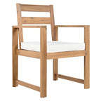 Ensemble de salle à manger d'extérieur 7 pièces en bois d'acacia avec trou pour parasol, 2 fauteuils et 4 chaises sans accoudoirs