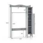 Meuble de rangement WC en MDF gris avec 2 étagères réglables, armoire latérale et porte-rouleau de papier toilette