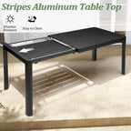 Table de salle à manger extérieure 7 pièces Table extensible en aluminium avec chaise pliante - N/A