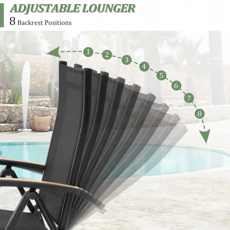 Table de salle à manger extérieure 7 pièces Table extensible en aluminium avec chaise pliante - N/A