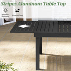 Table à manger de patio extensible 5 pièces avec chaises en rotin
