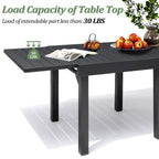 Table à manger de patio extensible 5 pièces avec chaises en rotin