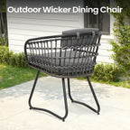 Table à manger de patio extensible 5 pièces avec chaises en rotin