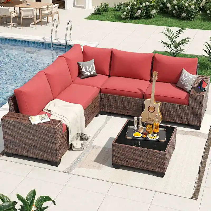 Ensemble de mobilier de jardin, Ensemble de canapé sectionnel d'extérieur
