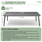 Ensemble de salle à manger d'extérieur 9 pièces avec table rectangulaire en aluminium, trou pour parasol et chaises en rotin