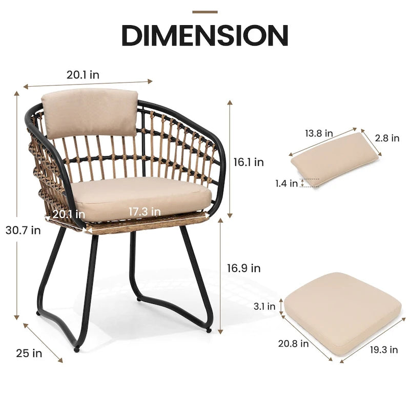 Ensemble de salle à manger d'extérieur 9 pièces avec table rectangulaire en aluminium, trou pour parasol et chaises en rotin