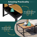 Ensemble de canapé d'extérieur 4 pièces avec coussins imperméables et conception durable en fer et bois