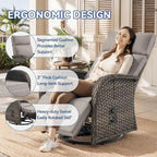 Pocassy Lot de 3 fauteuils inclinables polyvalents d'extérieur avec table d'appoint et coussin beige