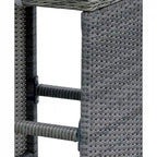 Tabouret de bar d'extérieur 6 pièces en aluminium, osier et assise en tissu rembourré, gris