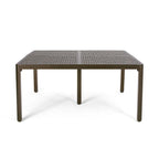 Table à manger d'extérieur Riley, treillis métallique noir brillant, carrée 155 cm