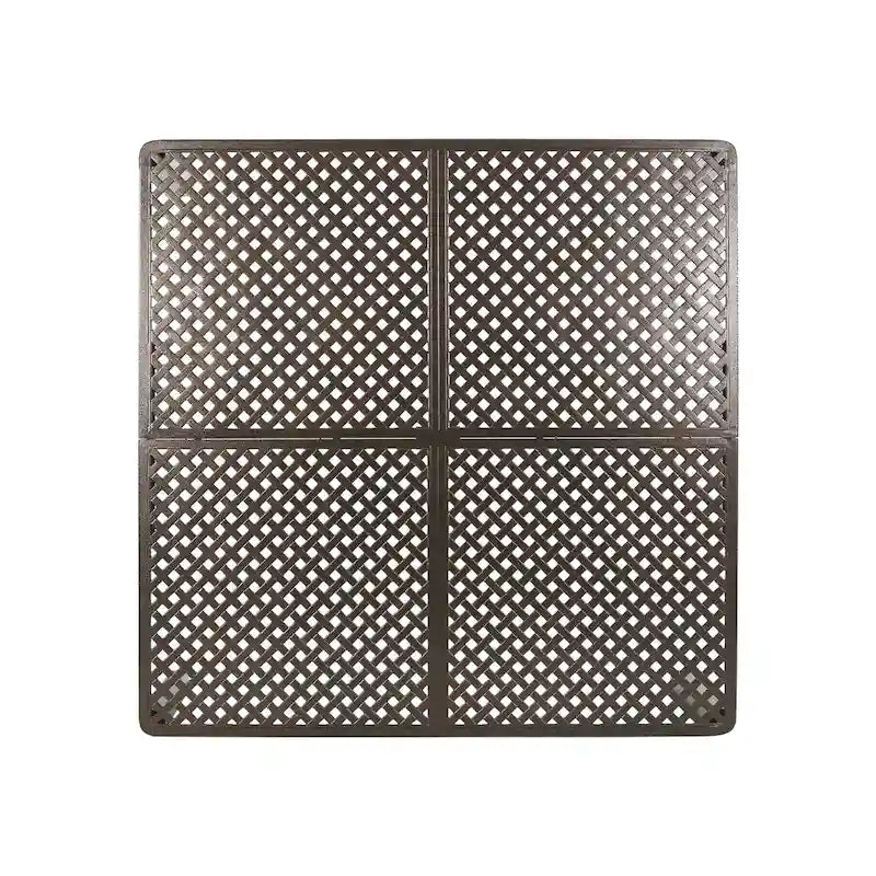 Table à manger d'extérieur Riley, treillis métallique noir brillant, carrée 155 cm