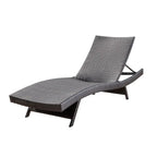 Chaise longue Mach, cadre en osier de rotin marron foncé, extérieur, 200 cm