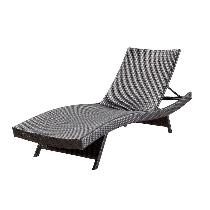 Chaise longue Mach, cadre en osier de rotin marron foncé, extérieur, 200 cm