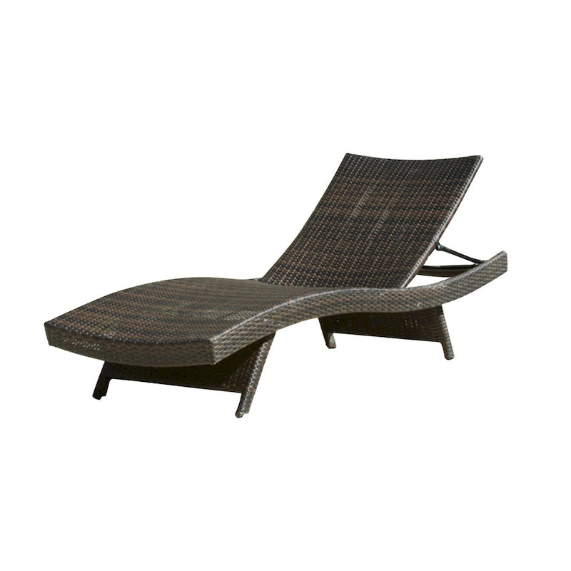 Chaise longue Mach, cadre en osier de rotin marron foncé, extérieur, 200 cm