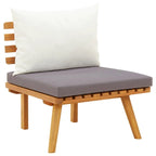 Ensemble de canapé et table modulaires d'extérieur Roma 8 pièces, bois d'acacia massif, gris