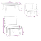 Ensemble de canapé et table modulaires d'extérieur Roma 8 pièces, bois d'acacia massif, gris