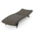 Chaise longue Mach, en rotin tressé de couleur moka pour l'extérieur, courbée, 200 cm