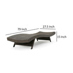 Chaise longue Mach, en rotin tressé de couleur moka pour l'extérieur, courbée, 200 cm