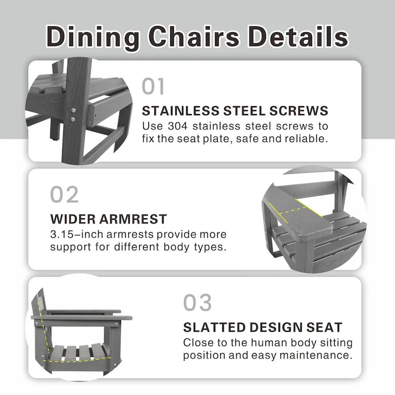 Ensemble de salle à manger d'extérieur 7 pièces, mobilier de jardin pour terrasse résistant aux intempéries avec 6 chaises, ensemble table et chaises de jardin d'extérieur