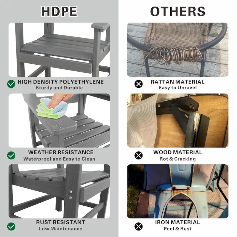 Ensemble de salle à manger d'extérieur 7 pièces, mobilier de jardin pour terrasse résistant aux intempéries avec 6 chaises, ensemble table et chaises de jardin d'extérieur